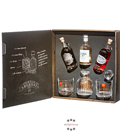 Marzadro Geschenk-Set „Negroni“ inkl. Karaffe und 2 Gläsern / 16-45 % Vol./ 3 x 0,2 Liter-Flasche in Box