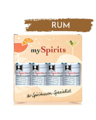 mySpirits: 4er Miniaturen-Set Rum / 38 - 45 % vol / 4 x 0,02 Liter in Deko-Box