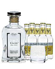 Ziegler Gin Classic G=in3 (45 % Vol., 0,5 L) & 5x Fever-Tree Tonic (0,2 L) inkl. 0,75 € Pfand + 1 Glas