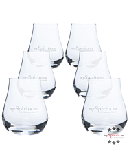 mySpirits Nosing Glas Sechserpack - 6 Tasting-Gläser für Whisky & Rum