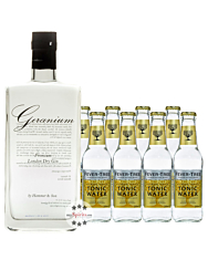 Geranium London Dry Gin (44 % Vol. / 0,7 L) + 8 x Fever-Tree Indian Tonic (0,2 L) inkl. 1,20 € Pfand