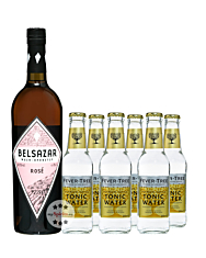 Belsazar Rosé Tonic Set: 1 x Belsazar Rosé Vermouth (17,5 % vol, 0,75l) + 6 x Fever-Tree Indian Tonic Water 0,2l inkl. 0,90 € Pfand