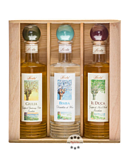 Berta: Primavene Grappa Box mit 6 Flaschen / 40 % Vol. / 6 x 0,2 Liter-Flasche in Holzkiste