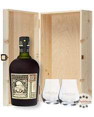 Geschenkset Botucal Reserva Exclusiva Rum (40 % Vol. / 0,7 l) mit zwei Nosing-Gläsern in Holzschatulle