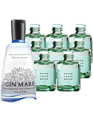 Gin Mare (42,7 % vol, 0,7 Liter) & 8 x Match Mediterranean Tonic Water (0,2 Liter) inkl. 2,40 € Pfand