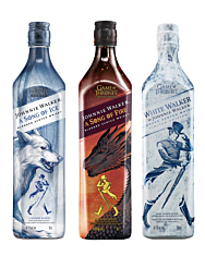 Johnnie Walker Set: 3 limitierte Game of Thrones Whiskys / 41,7 & 40,8 & 40,2 % Vol. / 3 x 0,7 Liter-Flaschen im Set