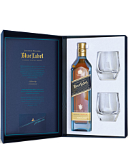 Johnnie Walker Blue Label Whisky Geschenkset mit 2 Gläsern / 40 % vol. / 0,7 Liter-Flasche  Geschenkpackung