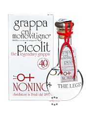 Nonino Grappa Picolit Cru Monovitigno / 50 % vol. / 0,2 Liter-Flasche mundgeblasen im Geschenk-Karton