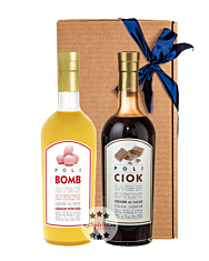 Geschenk-Set: Poli Bomb Eierlikör (17 % Vol. / 0,7 L) + Poli Ciok Kakaolikör (17 % Vol. / 0,7 L) in Geschenkbox