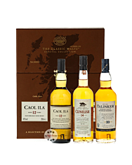 Classic Malts: Whisky Collection Coastal Pack (Caol Ila, Clynelish, Talisker) / 43 & 45,8 & 46 % Vol. / 3 x 0,2 L in brauner Geschenk-Box