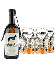 Gin Tonic Set: Windspiel Gin (47 % Vol. / 0,5 Liter) + 5 x 1724 Tonic Water (0,2 Liter) inkl. 1,25 € Pfand