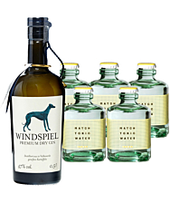 Windspiel Premium Dry Gin (47 % vol, 0,5 l) & 5 x Match Indian Tonic Water (0,2 l) inkl. 1,50 € Pfand