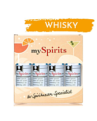 mySpirits: 4er Miniaturen-Set Whisky / 43-48 % vol / 4 x 0,02 Liter in Deko-Box