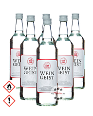 Alm Mand’l Weingeist – reiner Alkohol / 96 % Vol. / 6 x 1,0 Liter-Flasche