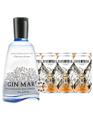 Gin Tonic Set: Gin Mare (42,7 % Vol. / 0,7 Liter) + 8 x 1724 Tonic Water (0,2 Liter) inkl. 2,00 € Pfand