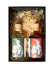 Dolomiti Geschenkset Dry Gin und Rum mit Schnapskelch / 42 % Vol. / 2 x 0,5 Liter-Flasche + 1 x Glas in Geschenkkarton