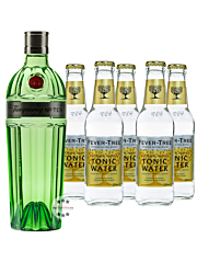 Tanqueray No. 10 Ten Gin (47,3 % Vol., 0,7 L) & 5 x Fever-Tree Premium Indian Tonic Water (0,2 L) inkl. 0,75 € Pfand