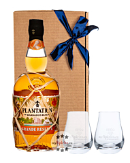 Geschenk-Set: Plantation Grande Réserve Rum (40 % Vol. / 0,7 L) + 2 x mySpirits Nosingglas in Geschenkbox