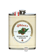 Prinz Flachmann Haselnuss-Schnaps / 40 % Vol. / 0,2 Liter-Flasche aus Edelstahl