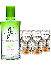 Gin Tonic Set: G’Vine Floraison Gin (40 % Vol. / 1,0 Liter) + 10 x 1724 Tonic Water (0,2 Liter) inkl. 2,50 € Pfand