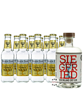 Siegfried Rheinland Dry Gin (41% Vol., 0,5 L) & 11 x Fever-Tree Premium Indian Tonic Water (0,2 L) inkl. 1,65 € Pfand