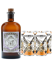 Gin Tonic Set: Monkey 47 Gin (47 % Vol. / 0,5 Liter) + 5 x 1724 Tonic Water (0,2 Liter) inkl. 1,25 € Pfand