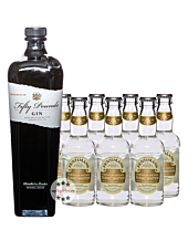 Fifty Pounds Gin (43,5 % Vol., 0,7l) + 7 x Fentimans Tonic Water (0,2l) inkl. 1,75 € Pfand