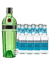 Tanqueray No. Ten Gin (47,3 % Vol. / 0,7 L) + 8 x Fever-Tree Mediterranean Tonic (0,2l) inkl. 1,20€ Pfand