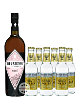 Belsazar Rosé Tonic Set: 1 x Belsazar Rosé Vermouth (17,5 % vol, 0,75l) + 6 x Fever-Tree Indian Tonic Water 0,2l inkl. 0,90 € Pfand