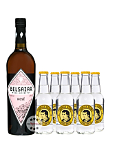 Belsazar Rosé Tonic Set: Belsazar Rosé Vermouth (17,5 % vol, 0,75l)  & 6 x Thomas Henry Tonic Water 0,2l inkl. 0,90 € Pfand