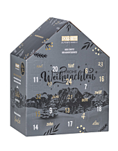 Dolomiti Alpenfeinkost Schnaps Adventskalender 2024 / 16 – 42 % Vol. / 19 x 0,02 L und 6 x 0,04 L in Deko-Box