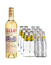 Lillet Vive Set: Lillet Blanc (17 % Vol, 0,75l) + 6 x Schweppes Indian Tonic 0,2l + 6 x Schweppes Dry Tonic 0,2l inkl. 1,20 € Pfand