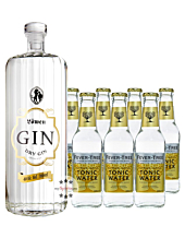 Löwen Dry Gin (40% Vol., 0,7 L) & 7 x Fever-Tree Indian Tonic Water (0,2 L) inkl. 1,05€ Pfand