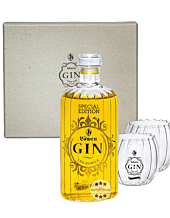 Löwen: Geschenkset Leo Nobile Gin mit 2 Gläsern / 40 % Vol. / 0,35 Liter-Flasche in Geschenkbox