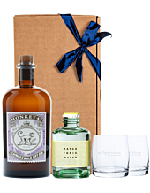 Monkey 47 Gin Set (47 % vol, 0,5 l) & 1 x Match Indian Tonic (0,2 l) + 2 Tumbler in Geschenk-Box