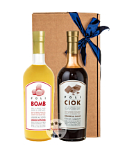 Geschenk-Set: Poli Bomb Eierlikör (17 % Vol. / 0,7 L) + Poli Ciok Kakaolikör (17 % Vol. / 0,7 L) in Geschenkbox