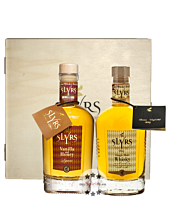 Slyrs: Geschenkbox "Sie & Er" mit Single Malt Whisky 43 % Vol. & Whisky Likör 30 % Vol. in Holzkiste