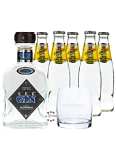 Steinhauser See Gin (48% Vol., 0,7 L) & 5 x Schweppes Indian Tonic Water (0,2 L) + 1 Tumbler inkl. 0,50€ Pfand