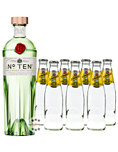 Tanqueray No. 10 Gin (47,3% Vol., 0,7 L) & 7 x Schweppes Indian Tonic (0,2 L) inkl. 0,70 € Pfand