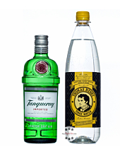 Geschenkset Tanqueray London Dry Gin & Thomas Henry Tonic Water / 47,3 % vol. / 0,7 & 1,0 Liter-Flasche