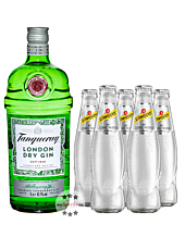 Tanqueray London Dry Gin (43,1 % vol., 0,7 Liter) & 5 x Schweppes Dry Tonic Water (0,2 Liter) inkl. 0,50 € Pfand