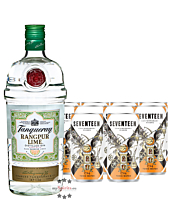 Gin Tonic Set: Tanqueray Gin Rangpur (41,3 % Vol. / 1,0 Liter) + 10 x 1724 Tonic Water (0,2 Liter) inkl. 2,50 € 