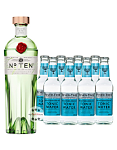 Tanqueray No. Ten Gin (47,3 % Vol. / 0,7 L) + 8 x Fever-Tree Mediterranean Tonic (0,2l) inkl. 1,20€ Pfand