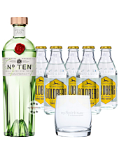 Tanqueray No. 10 Gin (47,3 % Vol., 0,7 L) & 5 x Goldberg Tonic (0,2 L) inkl. 0,50€ Pfand  + 1 Tumbler