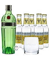 Tanqueray No. 10 Gin (47,3 % Vol., 0,7 L) & 5 x Fever-Tree Tonic (0,2 L) inkl. 0,75 € Pfand + 1 Glas