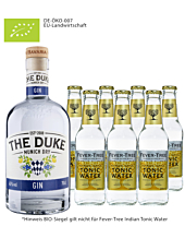 The Duke Munich Dry Gin Bio (45% Vol., 0,7 L) & 7 x Fever-Tree Indian Tonic (0,2 L) inkl. 1,05€ Pfand