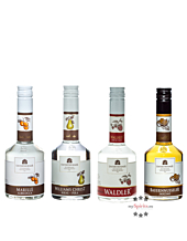 Unterthurner Probierpaket: Waldler, Williams, Marille, Bauernnusseler / 39 % Vol. / 4 x 0,2 Liter-Flasche