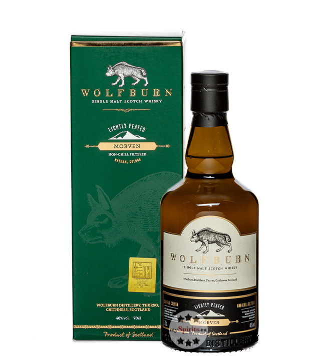 Wolfburn Morven Lightly Peated Single Malt Scotch Whisky (46 % Vol., 0,7 Liter)