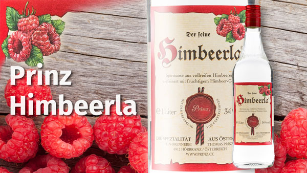 Prinz Himbeerla, 34 % Vol., milder Genuss-Schnaps