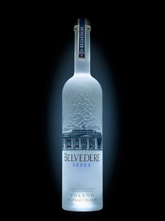 Belvedere Vodka in der 1,75 Liter-Flasche mit Bodenlicht